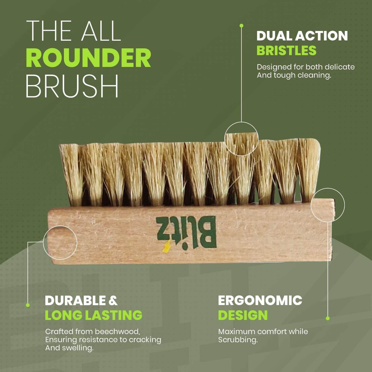 Blitz Premium Sneaker Cleaning Set All Rounder Brush with dual action bristles for delicate and tough cleaning.